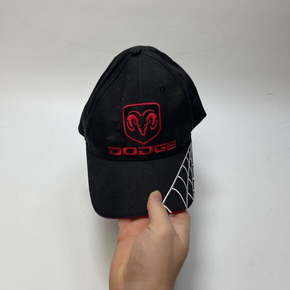 Y2K Dodge Hat Cap Strap Back Black Ram Logo Tribal Choko Motorsports Adjustable - Picture 11 of 11